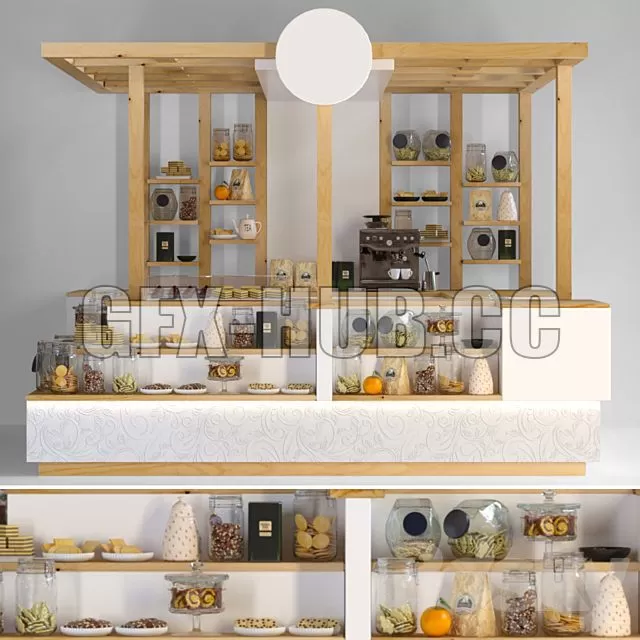 FURNITURE 3D MODELS – Coffee Point Design in a Supermarket