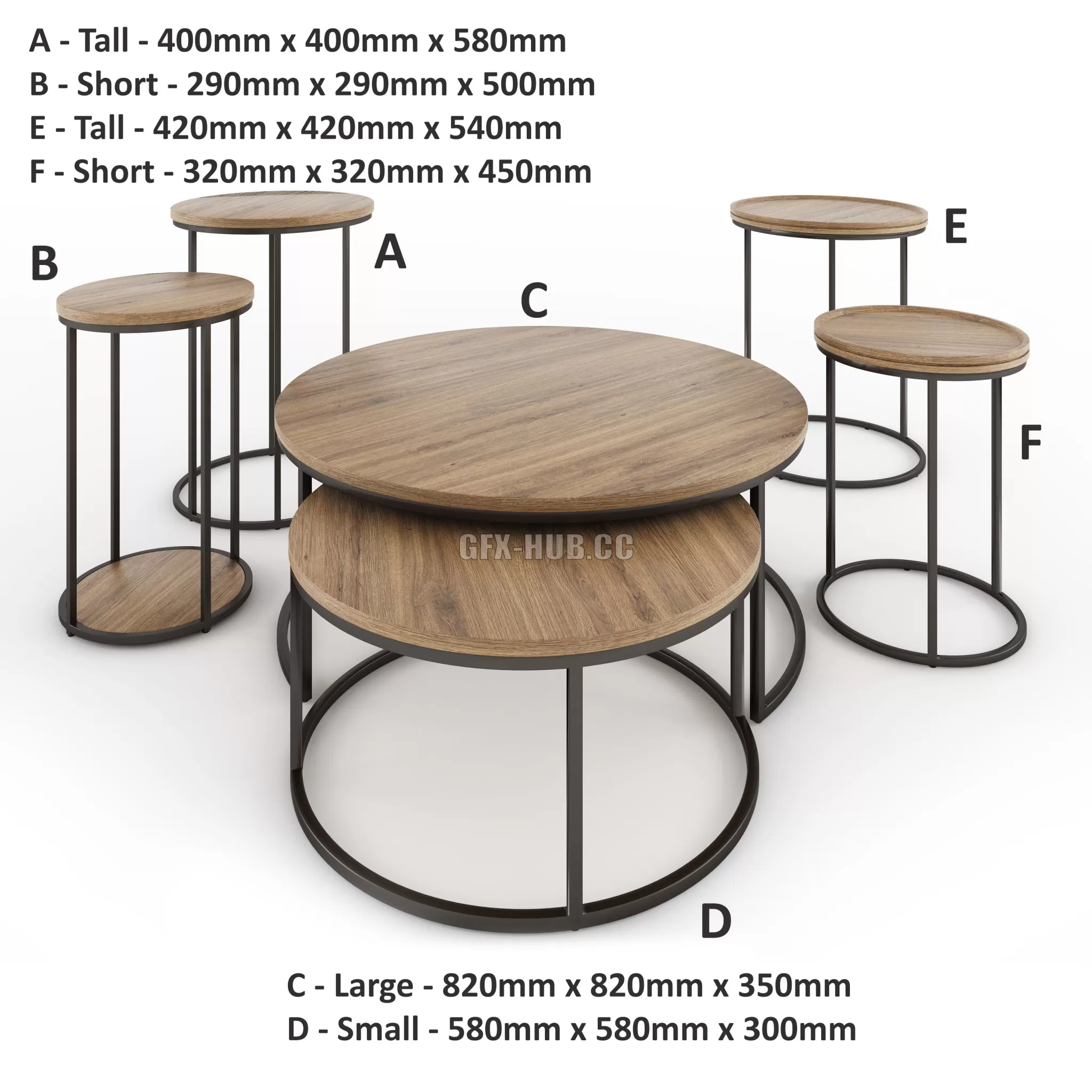 FURNITURE 3D MODELS – Coffee Table Industrial Style