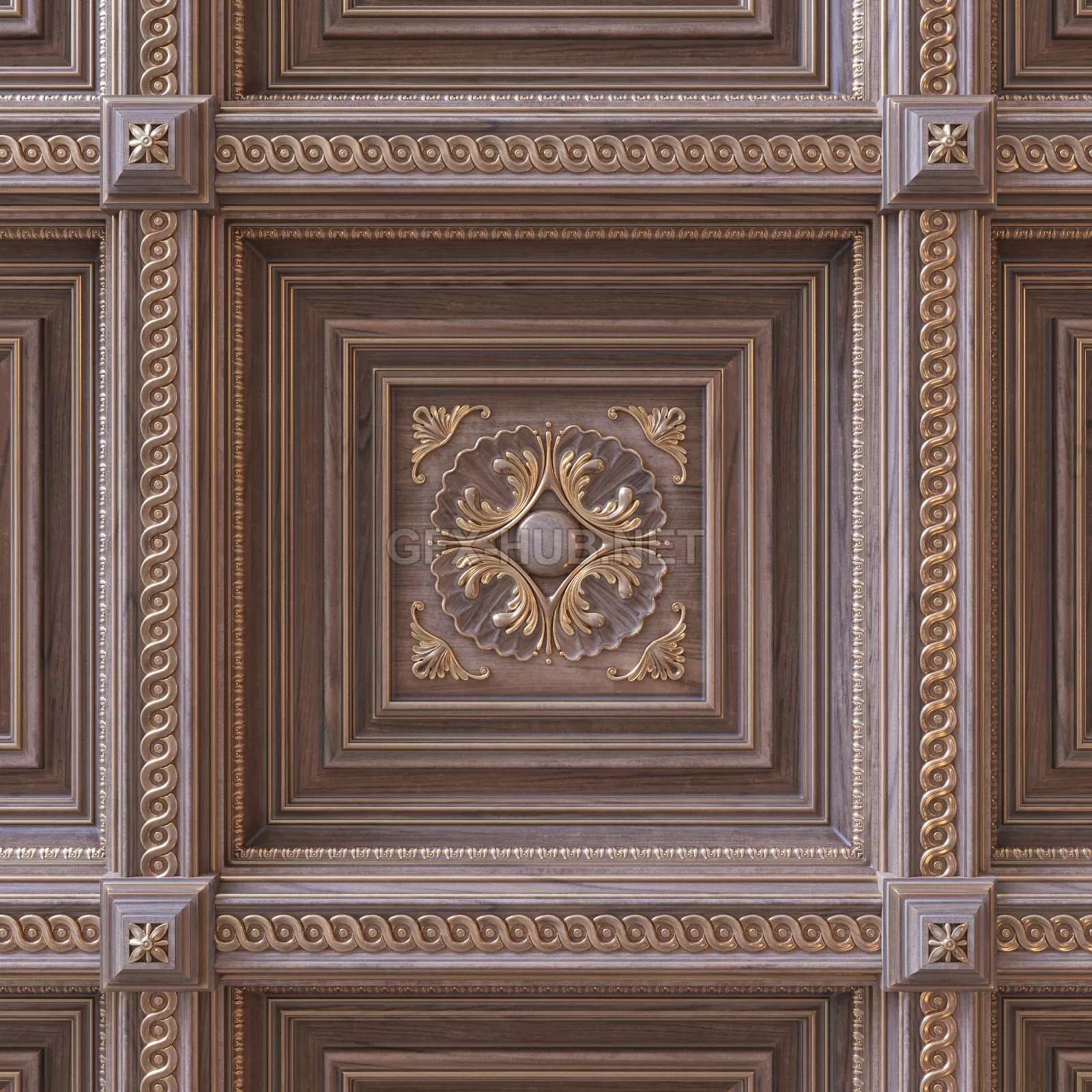 FURNITURE 3D MODELS – Coffered ceiling 1