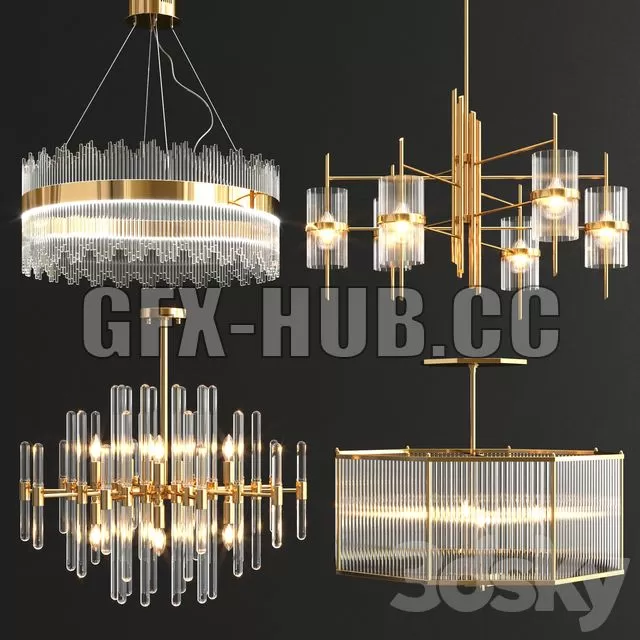 FURNITURE 3D MODELS – Collection of Modern Chandeliers