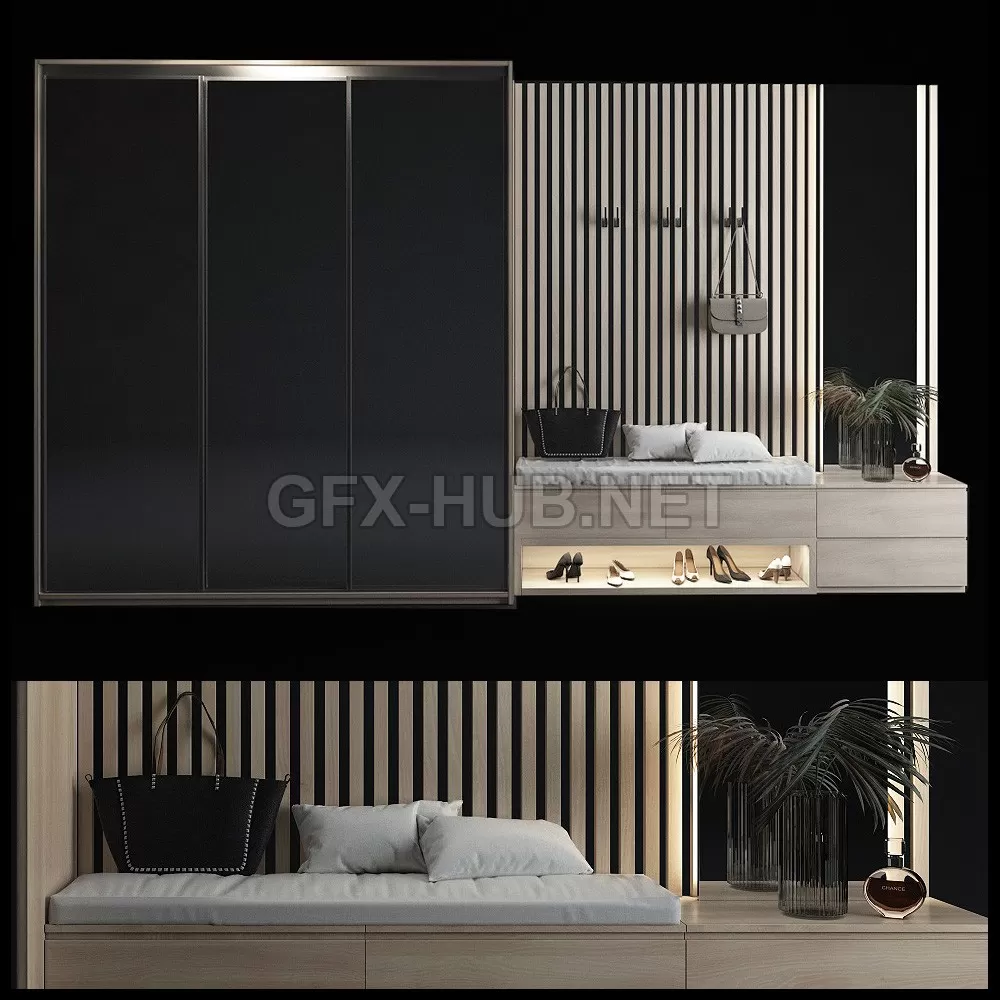 FURNITURE 3D MODELS – Composition in the Hallway 77 FURNITURE 3D MODELS – Composition in the Hallway 77