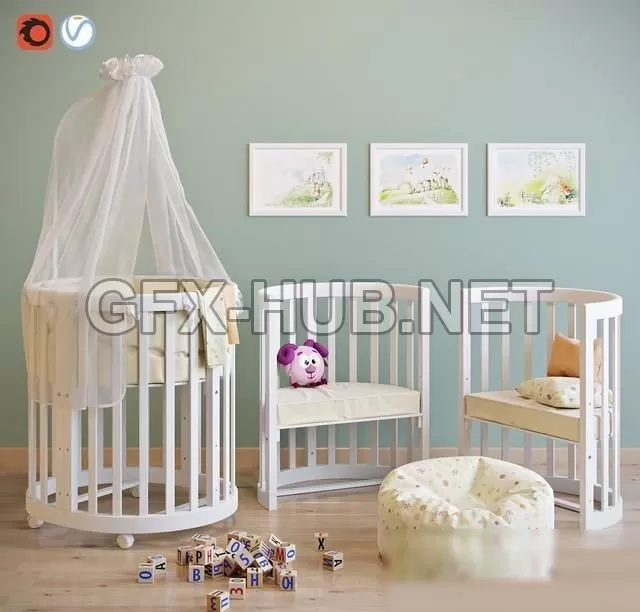 FURNITURE 3D MODELS – Cradle and chair EllipseBed FURNITURE 3D MODELS – Cradle and chair EllipseBed