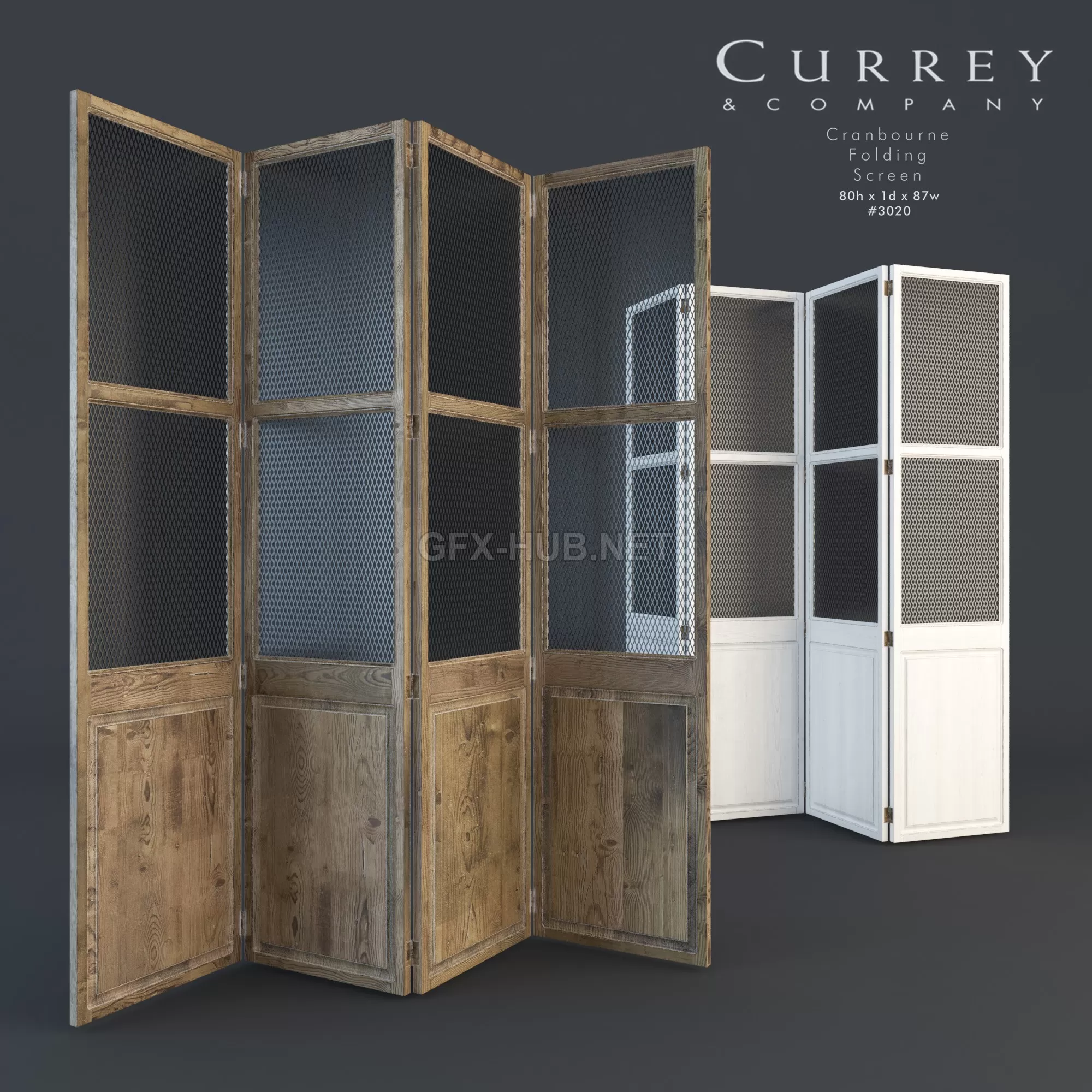 FURNITURE 3D MODELS – Cranbourne Folding Screen FURNITURE 3D MODELS – Cranbourne Folding Screen