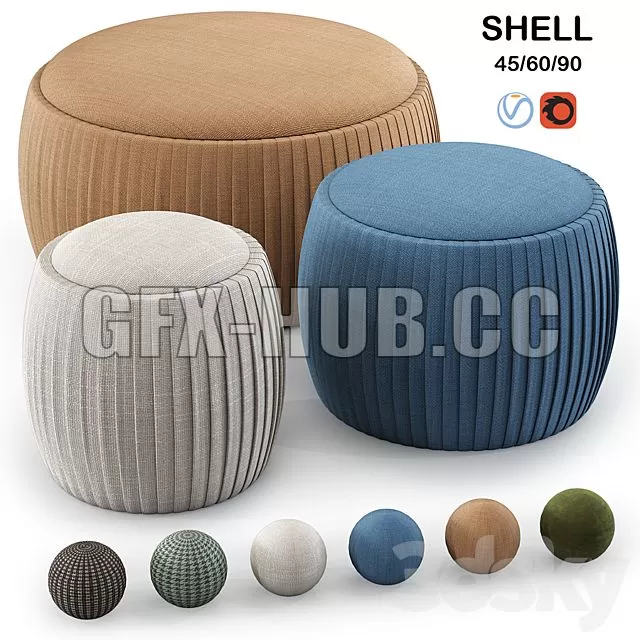 FURNITURE 3D MODELS – Dantone Pouf Shell FURNITURE 3D MODELS – Dantone Pouf Shell