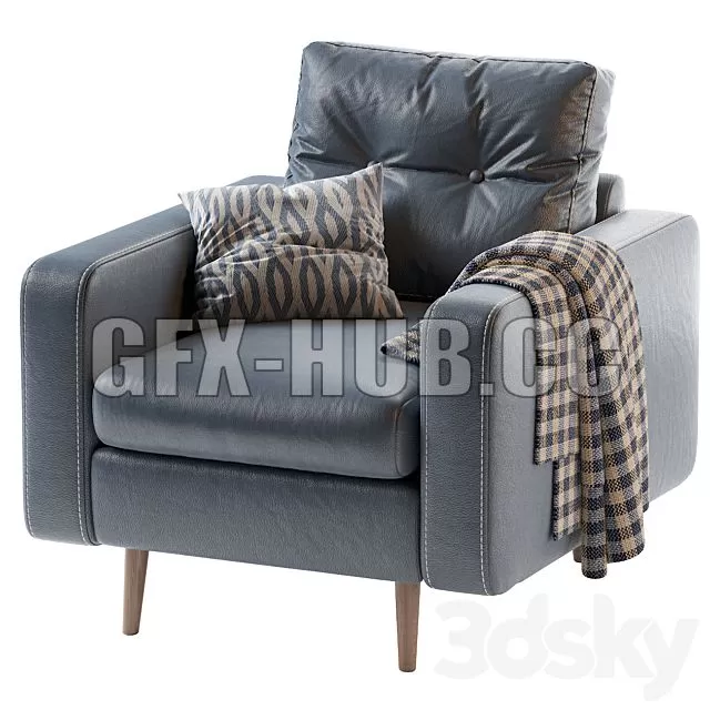 FURNITURE 3D MODELS – Deans Chair Leather Blue FURNITURE 3D MODELS – Deans Chair Leather Blue