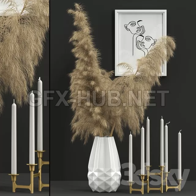 FURNITURE 3D MODELS – Decor with Katsura vase FURNITURE 3D MODELS – Decor with Katsura vase