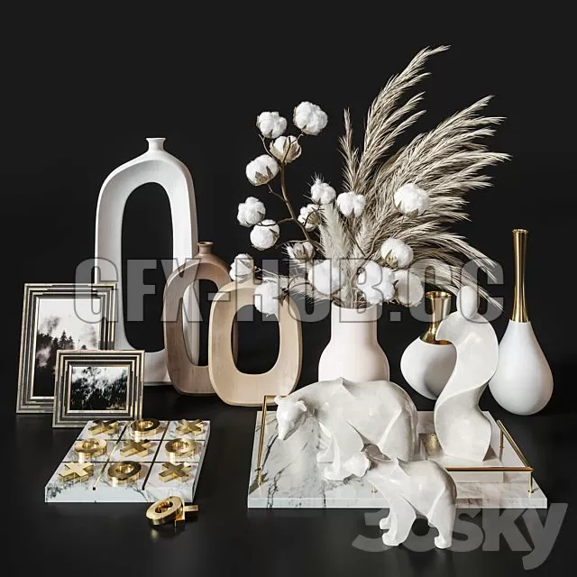 FURNITURE 3D MODELS – Decoration Set 34 Cotton Pampas FURNITURE 3D MODELS – Decoration Set 34 Cotton Pampas