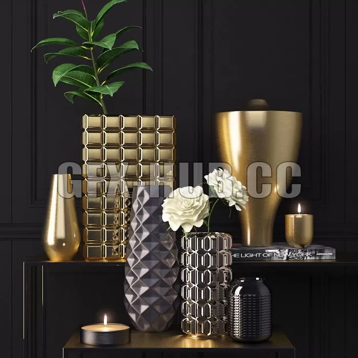 FURNITURE 3D MODELS – Decoration set by Crate&Barrel FURNITURE 3D MODELS – Decoration set by Crate&Barrel