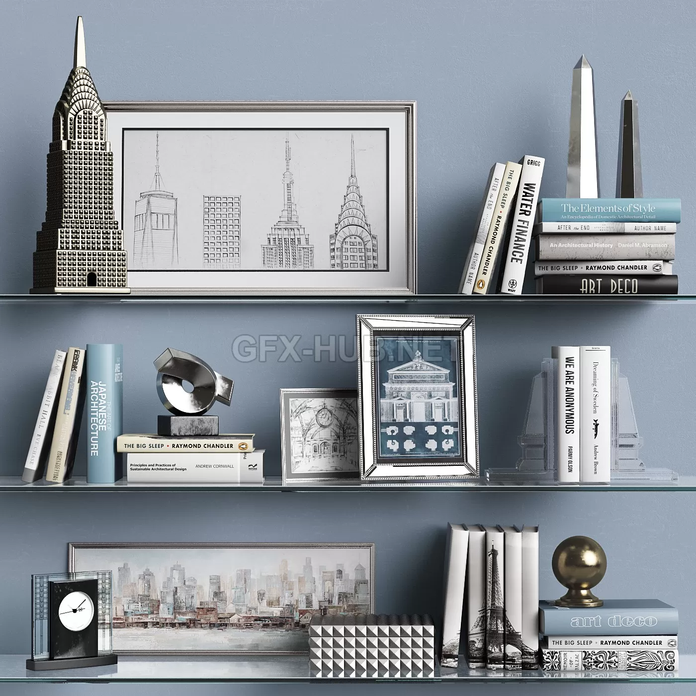 FURNITURE 3D MODELS – Decoration set with buildings FURNITURE 3D MODELS – Decoration set with buildings