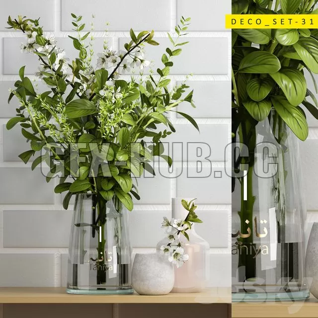 FURNITURE 3D MODELS – DECORATIVE FLOWER SET 31 FURNITURE 3D MODELS – DECORATIVE FLOWER SET 31