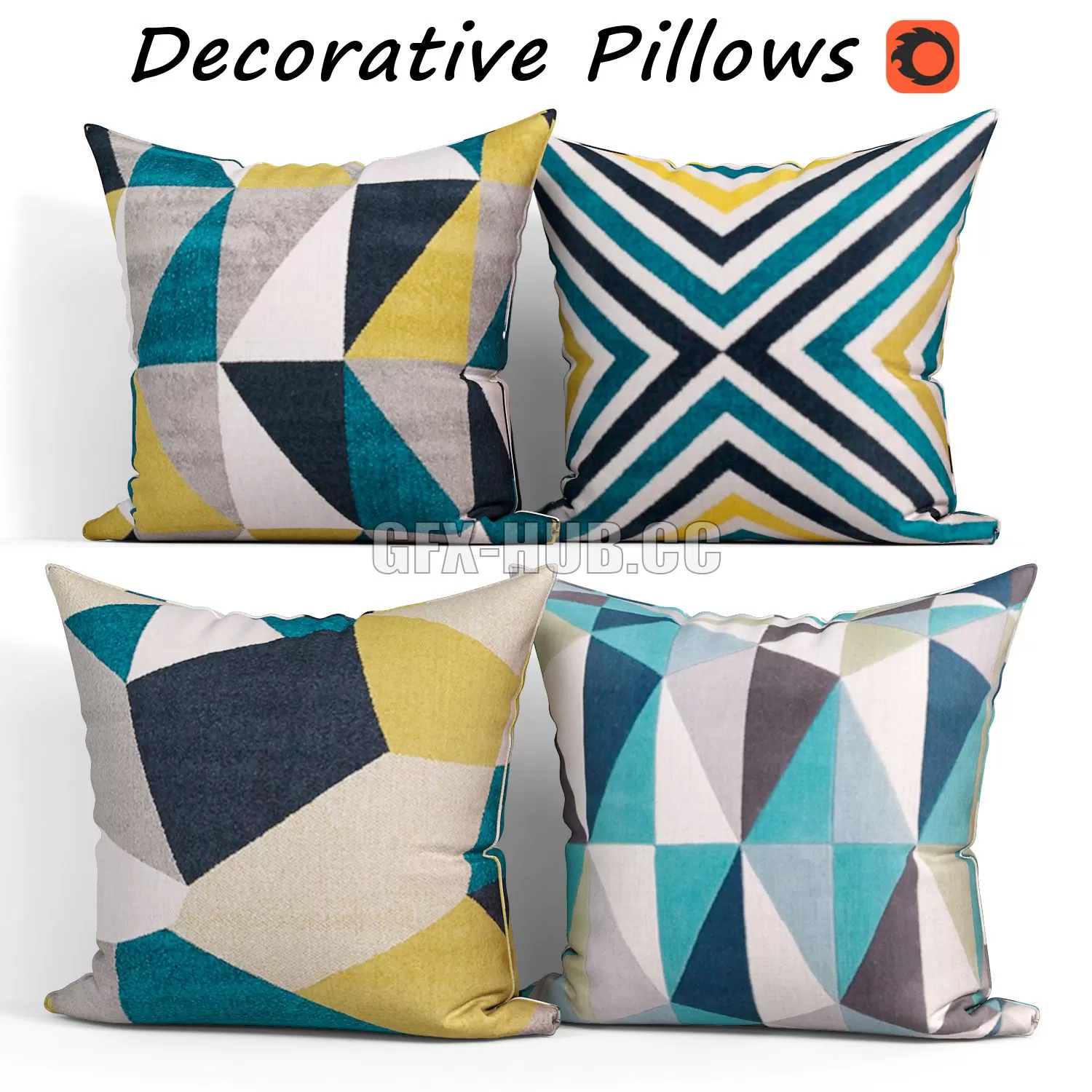 FURNITURE 3D MODELS – Decorative Pillow Set 261 FURNITURE 3D MODELS – Decorative Pillow Set 261
