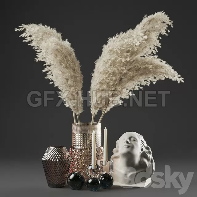 FURNITURE 3D MODELS – Decorative Set 01 FURNITURE 3D MODELS – Decorative Set 01