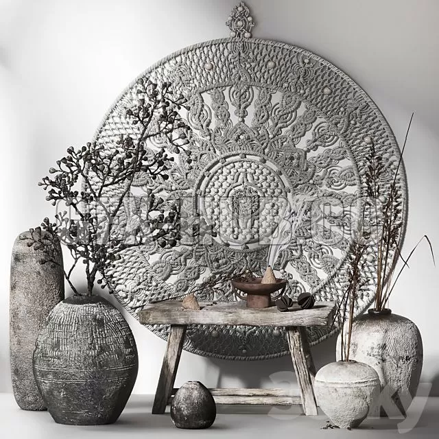 FURNITURE 3D MODELS – Decorative Set 015 with Macrame Panno FURNITURE 3D MODELS – Decorative Set 015 with Macrame Panno