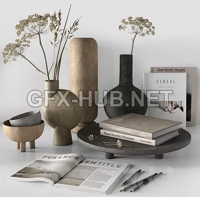 FURNITURE 3D MODELS – Decorative Set 30 FURNITURE 3D MODELS – Decorative Set 30