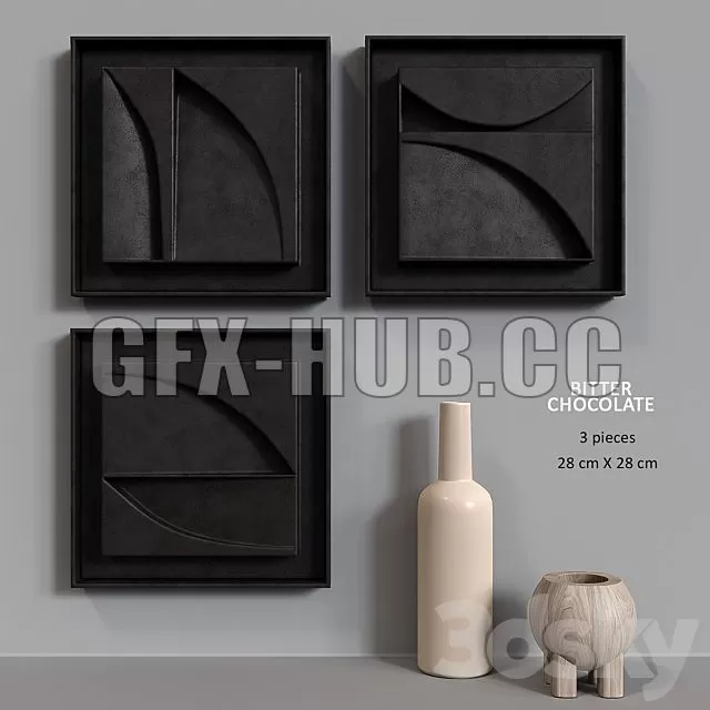FURNITURE 3D MODELS – Decorative Set BITTER CHOCOLATE FURNITURE 3D MODELS – Decorative Set BITTER CHOCOLATE