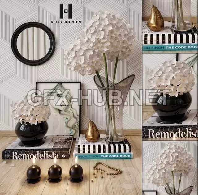 FURNITURE 3D MODELS – Decorative set by Kelly Hoppen FURNITURE 3D MODELS – Decorative set by Kelly Hoppen