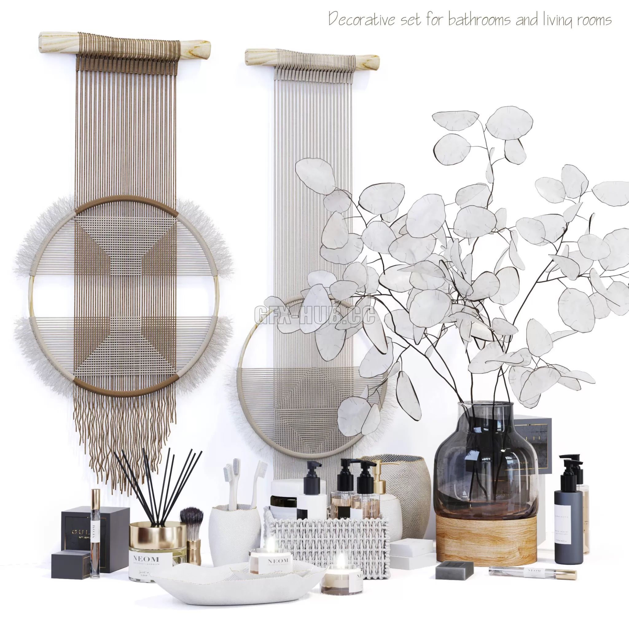 FURNITURE 3D MODELS – Decorative Set for Bathrooms and Living Rooms FURNITURE 3D MODELS – Decorative Set for Bathrooms and Living Rooms