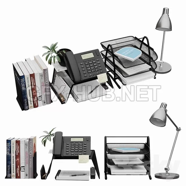 FURNITURE 3D MODELS – Decorative set for desktop FURNITURE 3D MODELS – Decorative set for desktop