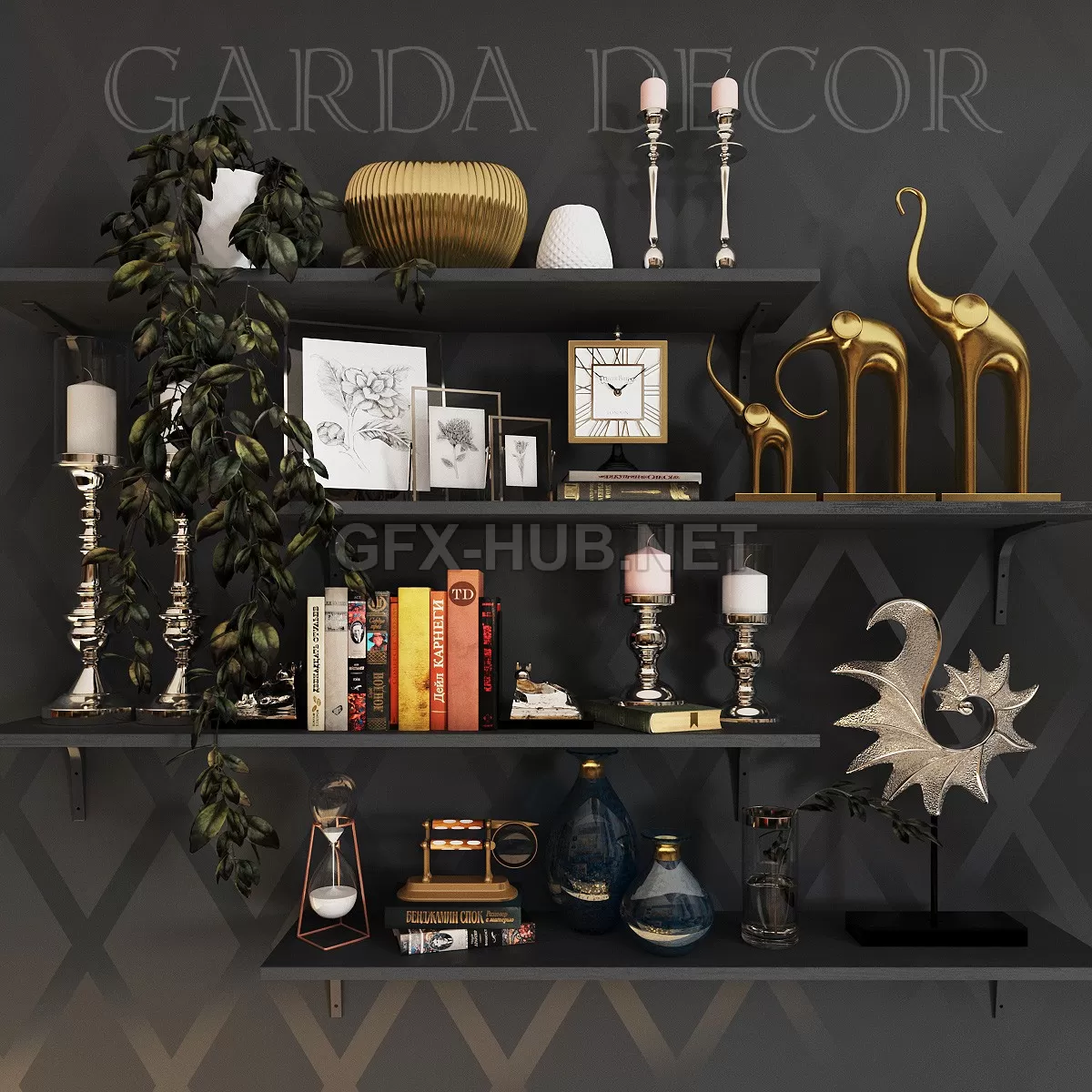 FURNITURE 3D MODELS – Decorative Set GARDA DECOR FURNITURE 3D MODELS – Decorative Set GARDA DECOR