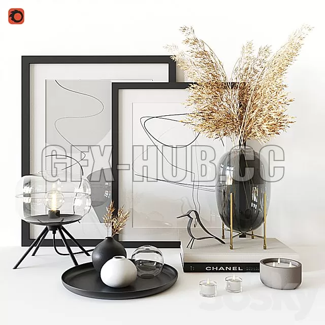 FURNITURE 3D MODELS – Decorative Set Housewolf 01 FURNITURE 3D MODELS – Decorative Set Housewolf 01