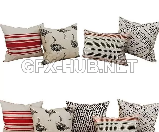 FURNITURE 3D MODELS – Decorative set pillow 40 FURNITURE 3D MODELS – Decorative set pillow 40