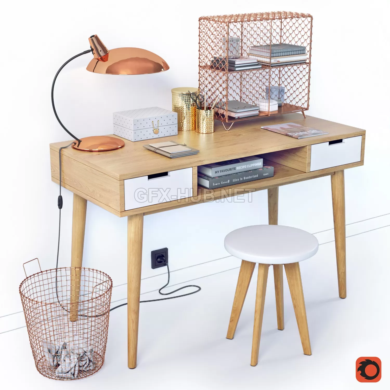 FURNITURE 3D MODELS – Desktop with decor La Redoute JIMI FURNITURE 3D MODELS – Desktop with decor La Redoute JIMI