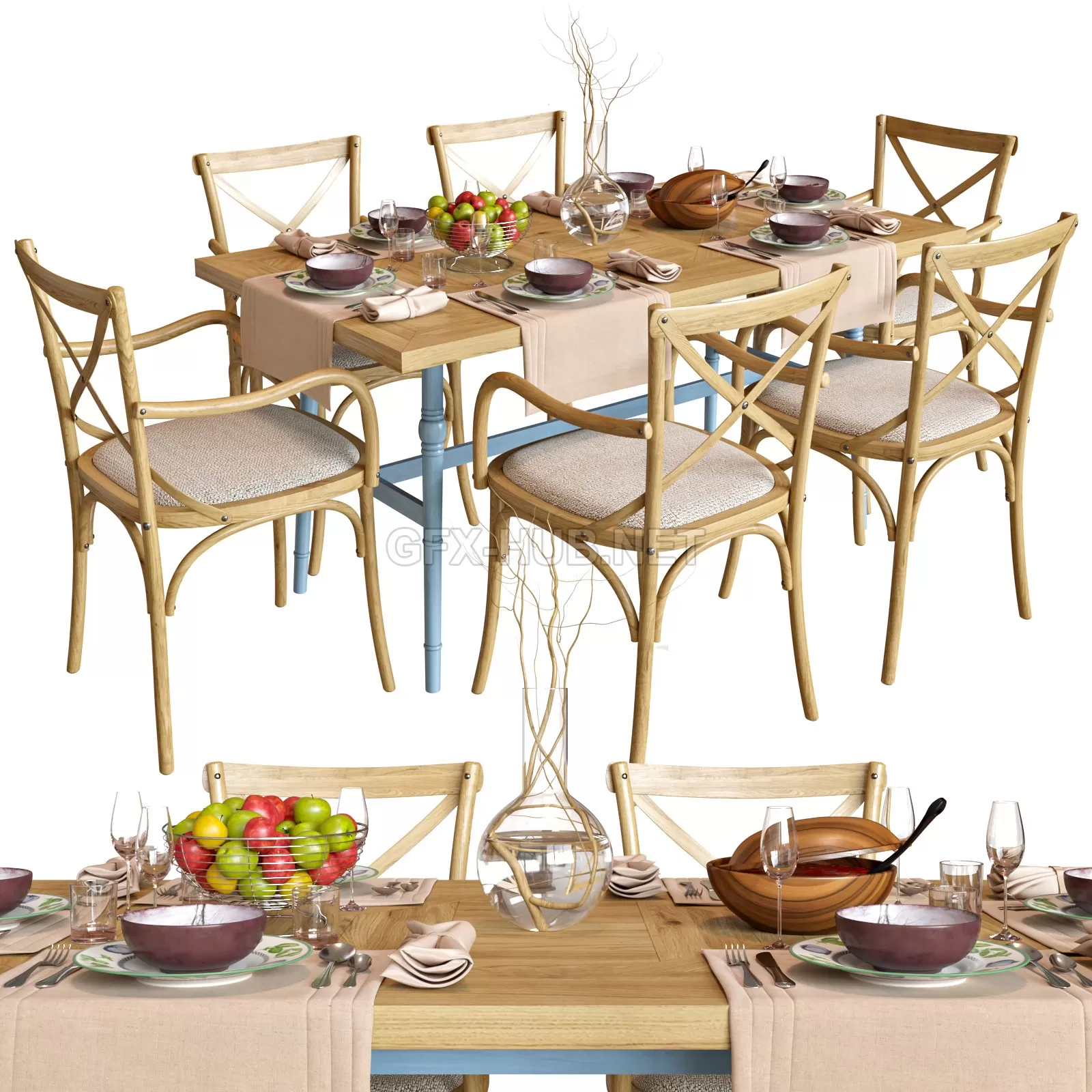 FURNITURE 3D MODELS – DINETTE WOODEN PROVENCE FURNITURE 3D MODELS – DINETTE WOODEN PROVENCE