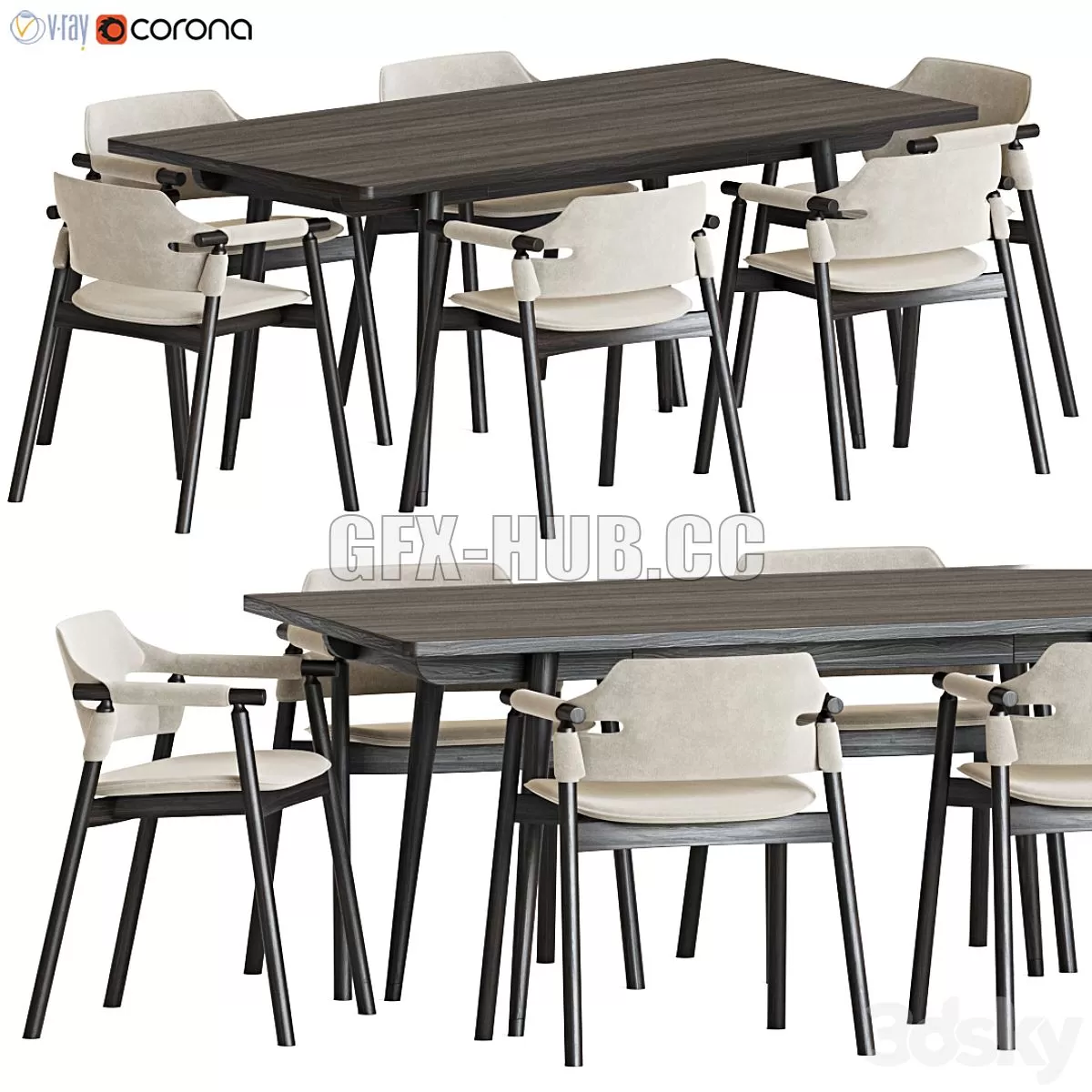 FURNITURE 3D MODELS – Dining Set 119 FURNITURE 3D MODELS – Dining Set 119