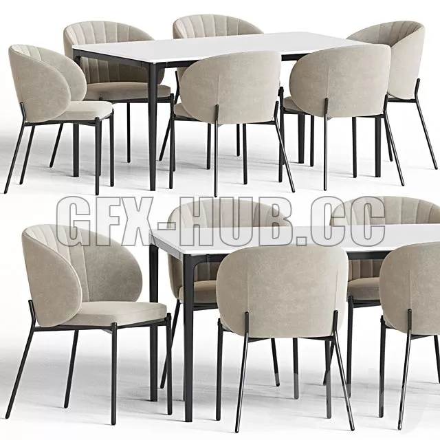 FURNITURE 3D MODELS – Dining Set 98 FURNITURE 3D MODELS – Dining Set 98