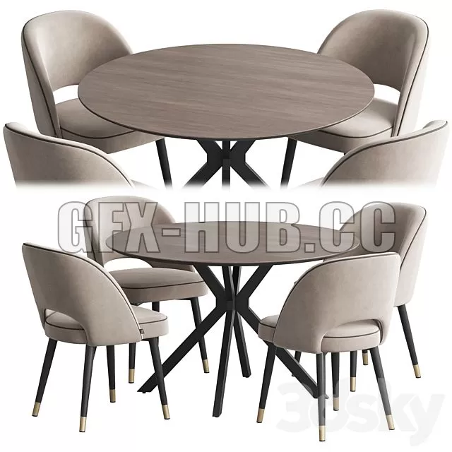 FURNITURE 3D MODELS – Dining Set Ralf Table Cliff Chair FURNITURE 3D MODELS – Dining Set Ralf Table Cliff Chair
