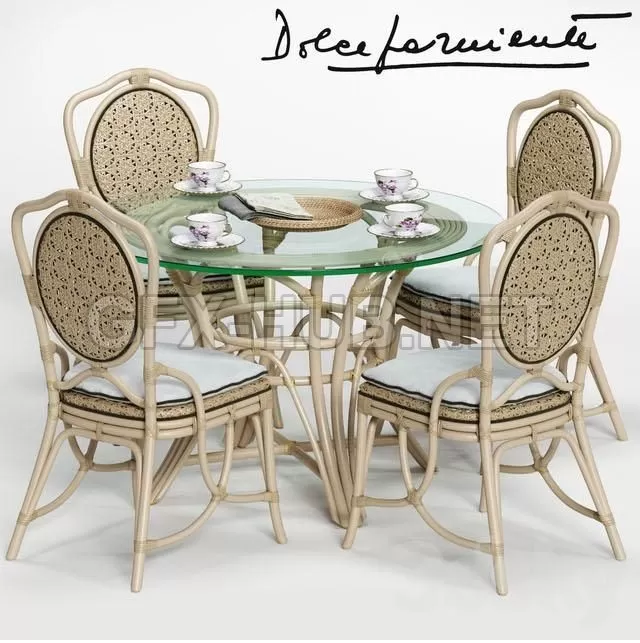 FURNITURE 3D MODELS – Dolcefarniente DAISY Chair and IRENE Table