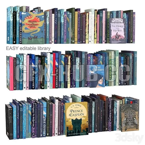 FURNITURE 3D MODELS – Editable Random Books Children