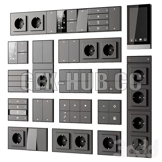 FURNITURE 3D MODELS – Ekinex Sockets and Switches