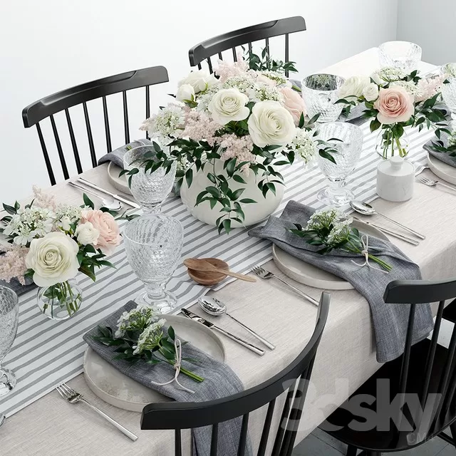 3DSKYMODEL – Dining Table sets – 4018