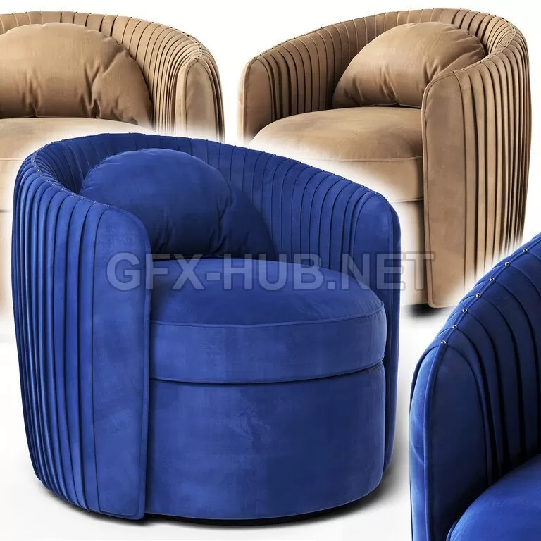 FURNITURE 3D MODELS – Fantasia Indigo Swivel Armchair