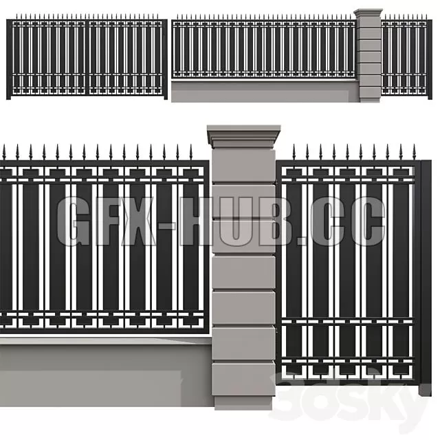 FURNITURE 3D MODELS – Fence 01