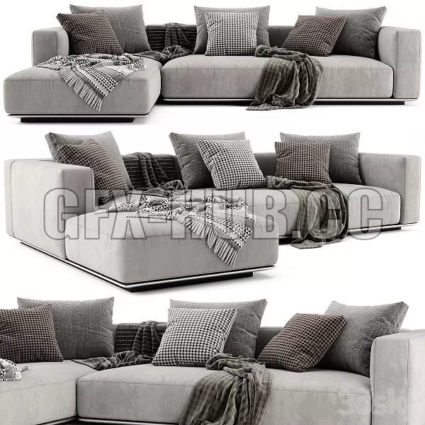 FURNITURE 3D MODELS – Flexform Grandemare Chaise Longue Sofa