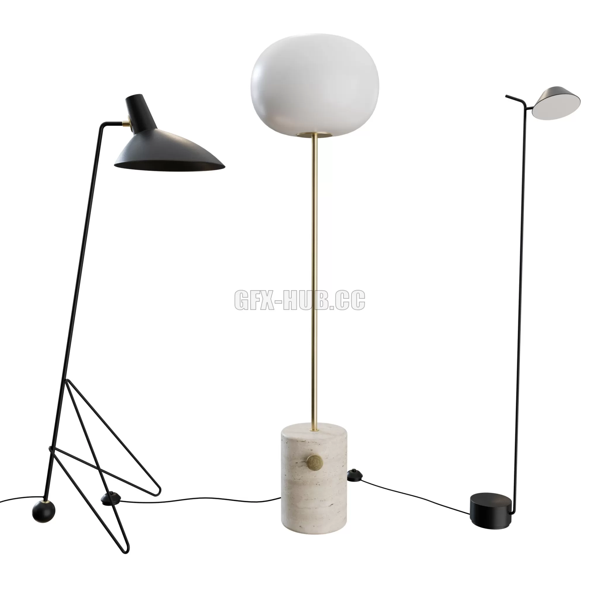 FURNITURE 3D MODELS – Floor Lamps Set 02