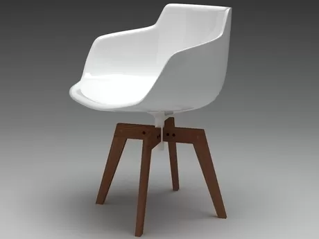 FURNITURE 3D MODELS – Flow armchair oak base