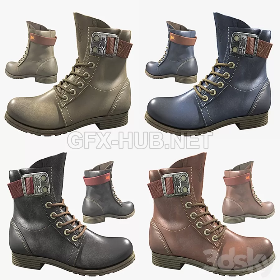 FURNITURE 3D MODELS – Fly London Stay Rug Womens Biker Boots