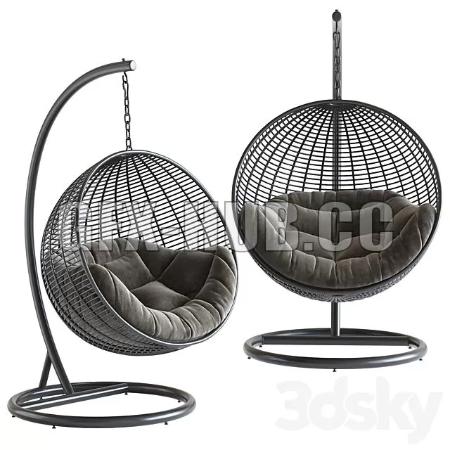 FURNITURE 3D MODELS – Fotel Wiszacy Cocoon De Luxe Cczarny