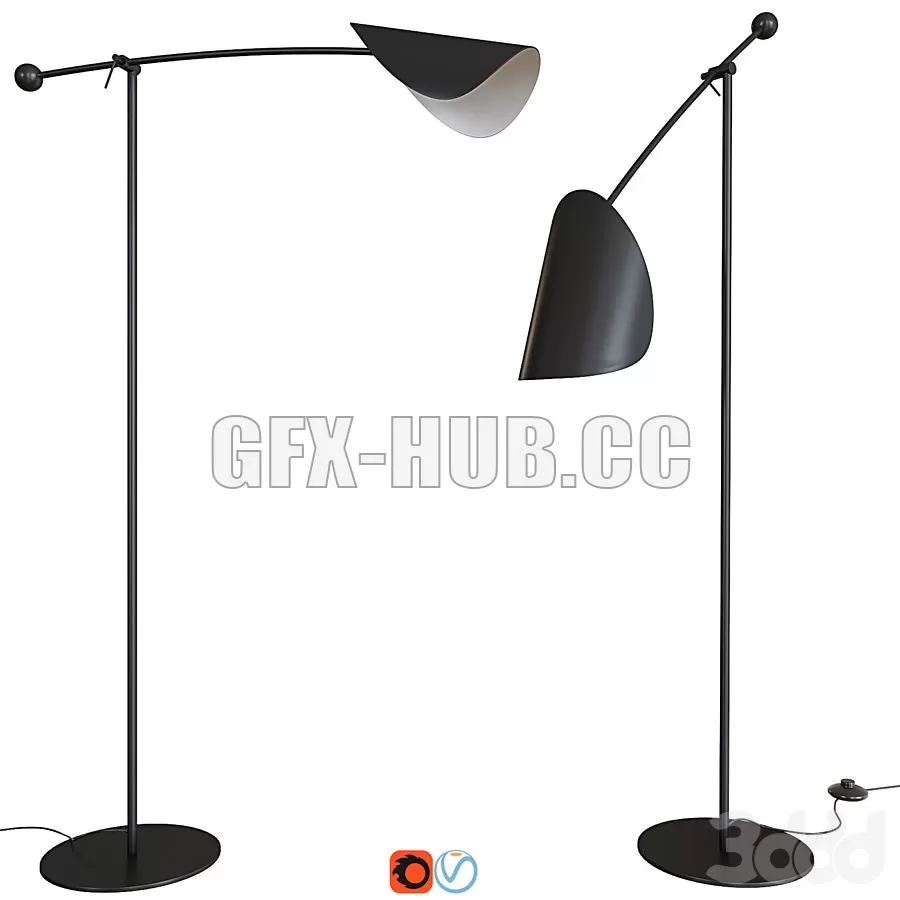FURNITURE 3D MODELS – Funambule Adjustable Reading Floor Lamp
