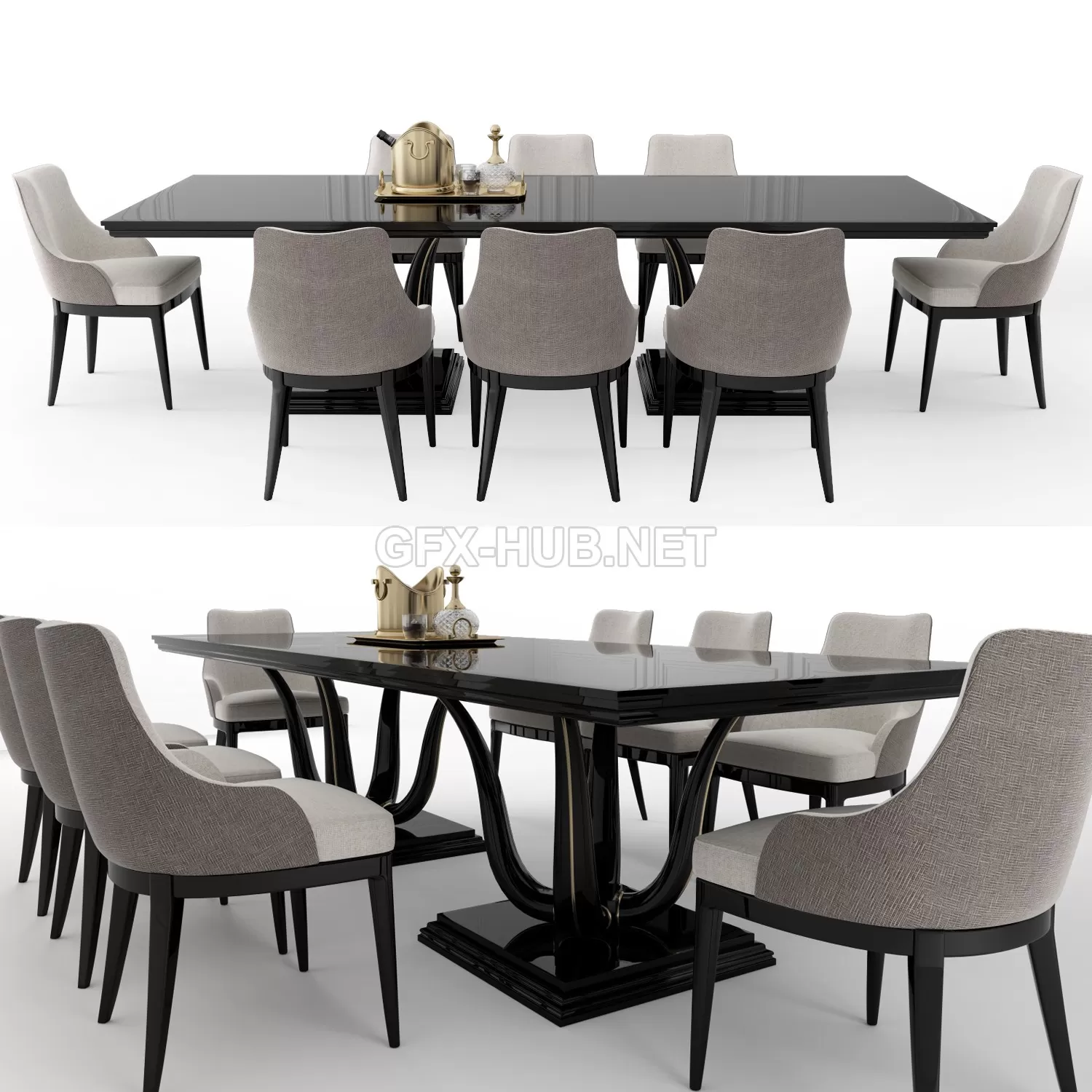 FURNITURE 3D MODELS – GALIMBERTI NINO Corallo table + Adele chair