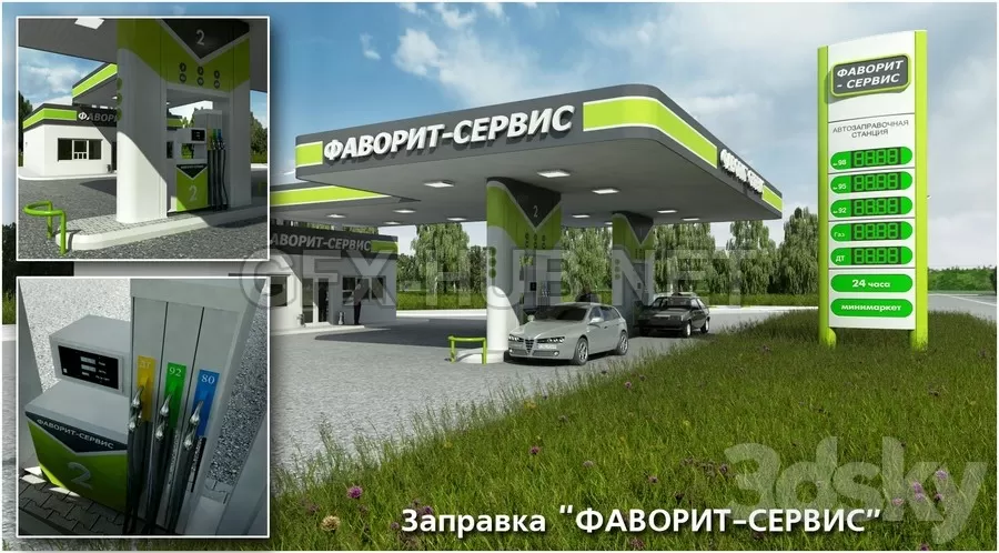 FURNITURE 3D MODELS – Gas station