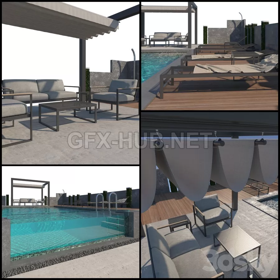 FURNITURE 3D MODELS – Gazebo and Swimming Pool # 5