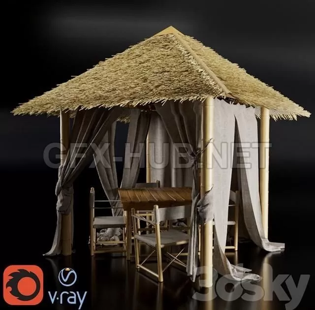 FURNITURE 3D MODELS – Gazebo of bamboo