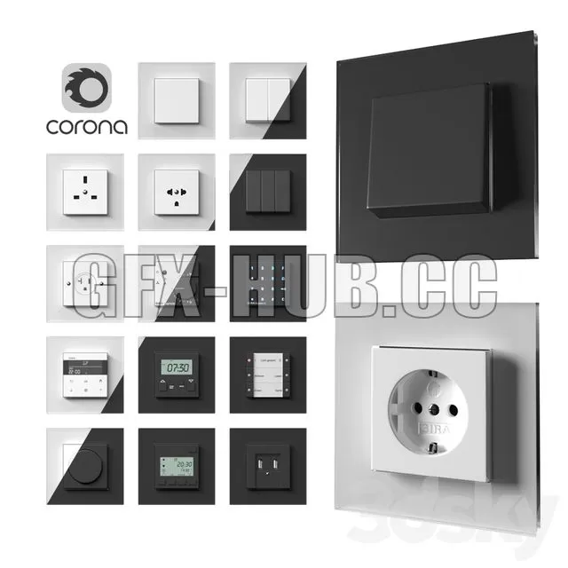 FURNITURE 3D MODELS – Gira Esprit Glass and Esprit Glass C