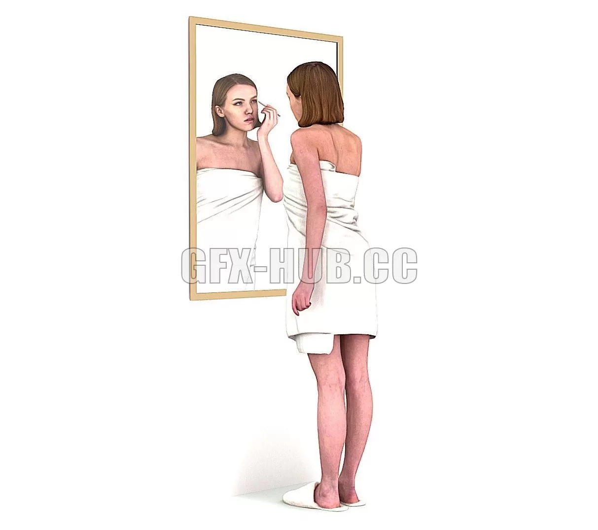 FURNITURE 3D MODELS – Girl Makes Up After Shower
