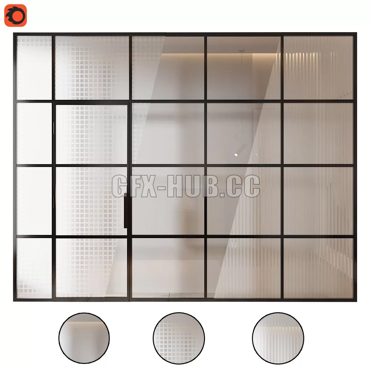 FURNITURE 3D MODELS – Glass Partition