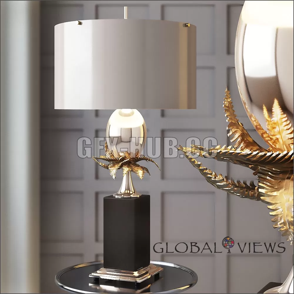 FURNITURE 3D MODELS – Global Views Egg and Palm Lamp